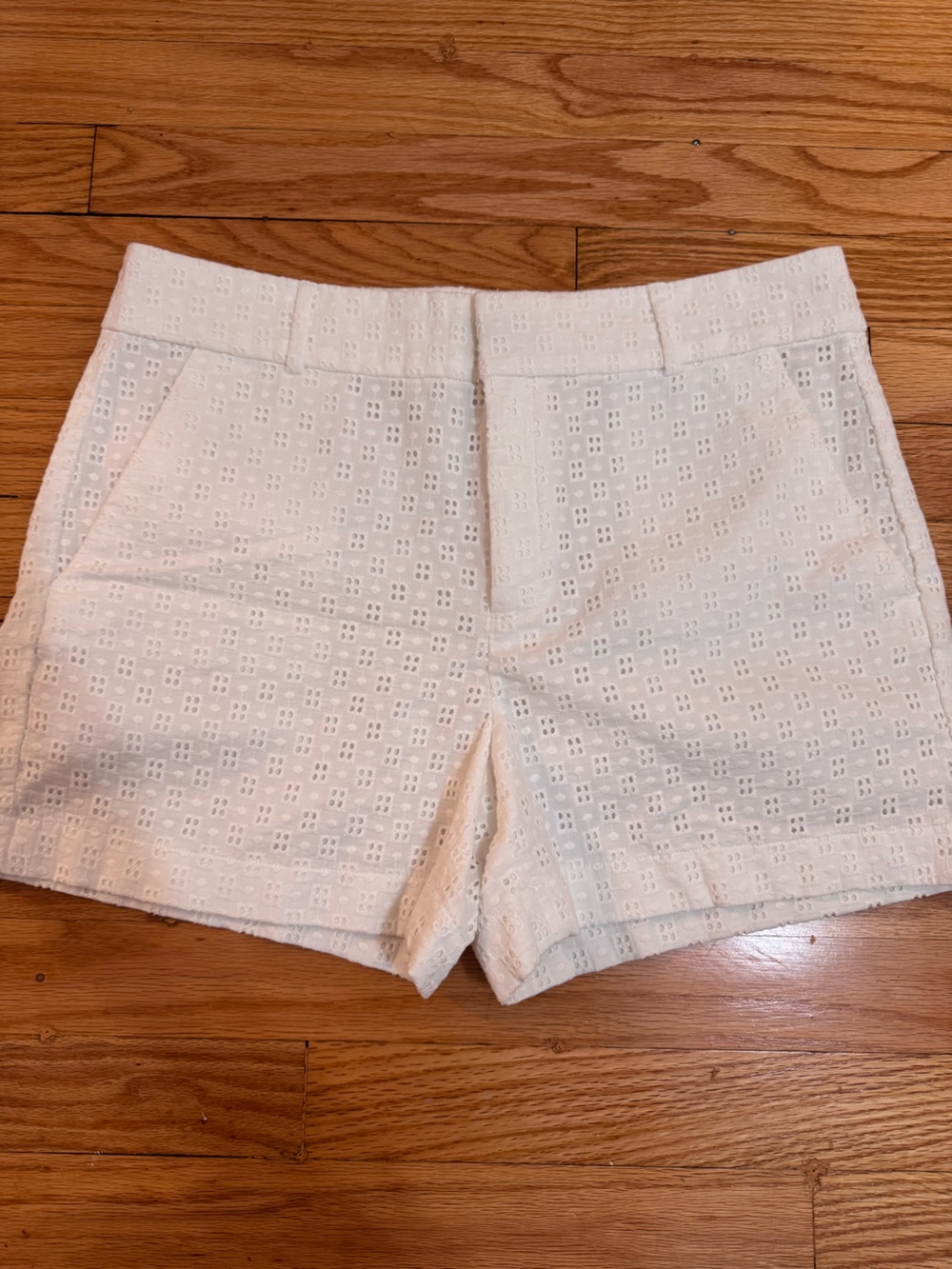 Banana Republic white Eyelet High-Waist Shorts
